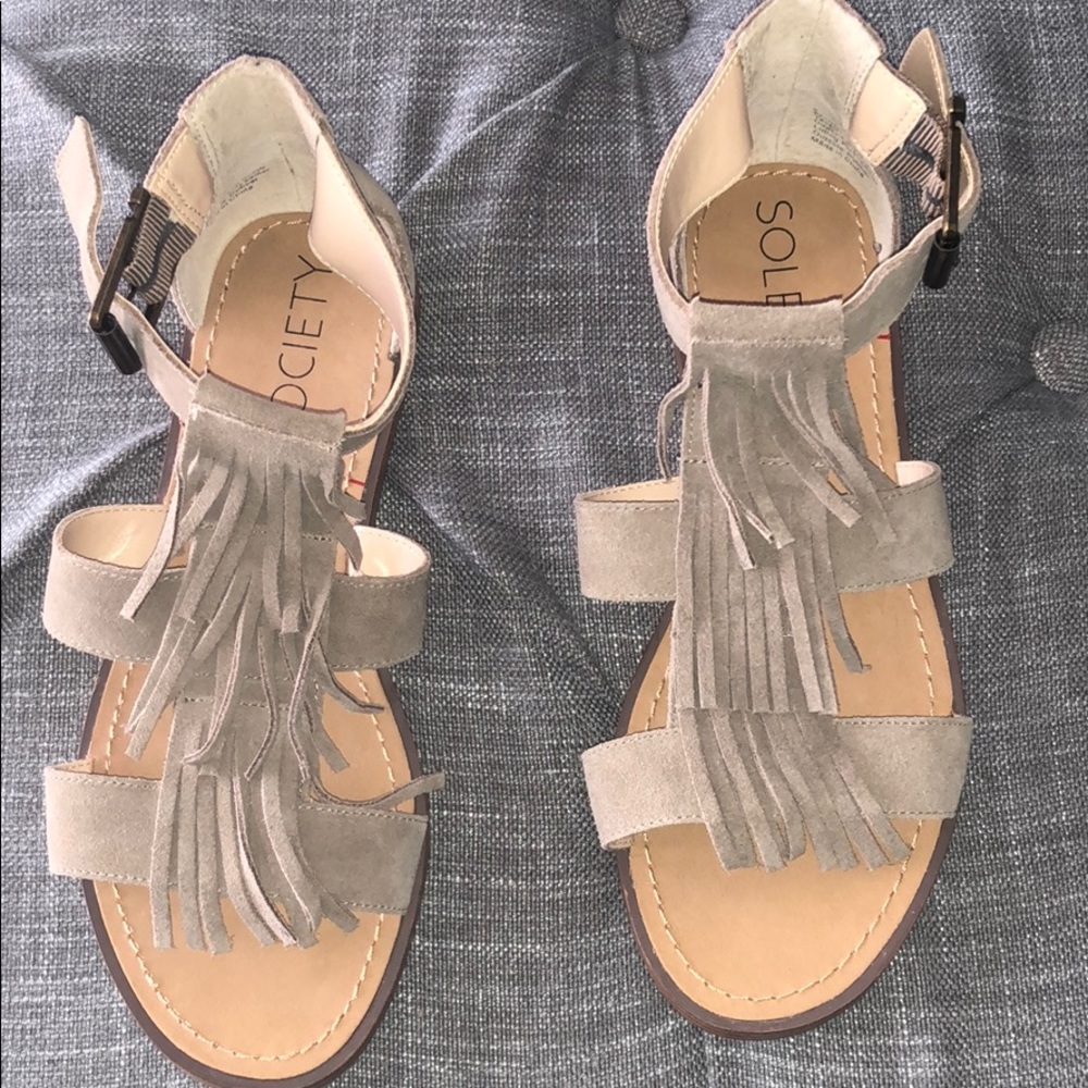 Sole society fringe sandals